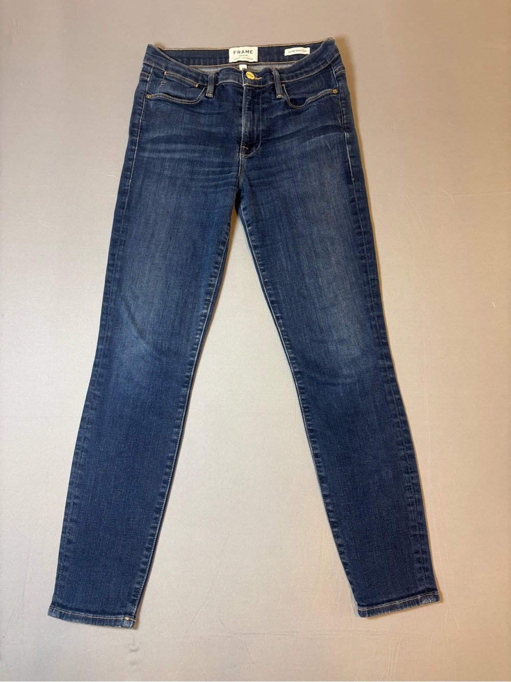 Frame Denim Le High Skinny Jeans in Dark Blue Size 27
